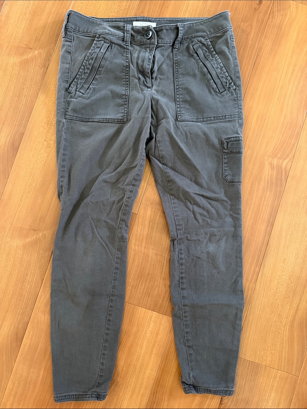 Slim Cargo Pants in Charcoal Gray